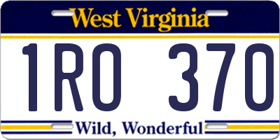 WV license plate 1RO370
