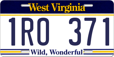 WV license plate 1RO371