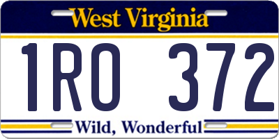 WV license plate 1RO372