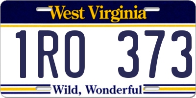 WV license plate 1RO373