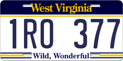 WV license plate 1RO377