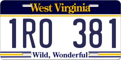 WV license plate 1RO381