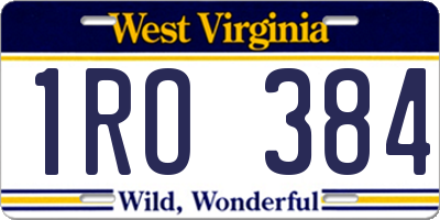 WV license plate 1RO384
