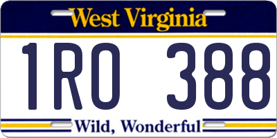 WV license plate 1RO388