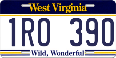WV license plate 1RO390