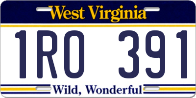 WV license plate 1RO391
