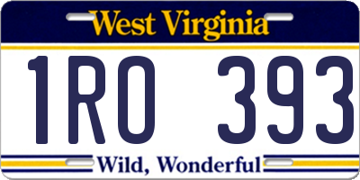 WV license plate 1RO393