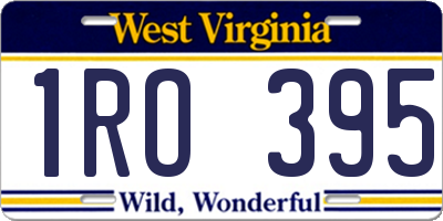 WV license plate 1RO395