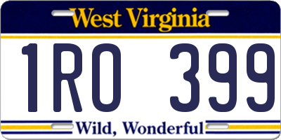 WV license plate 1RO399