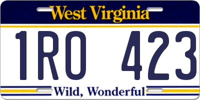 WV license plate 1RO423