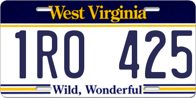 WV license plate 1RO425