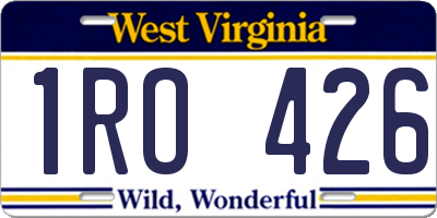 WV license plate 1RO426