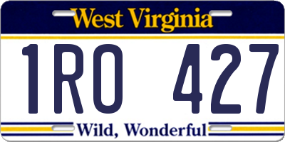 WV license plate 1RO427