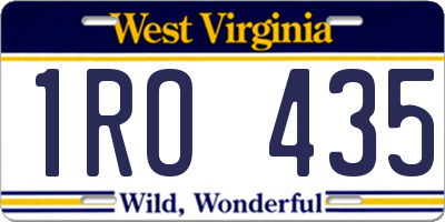 WV license plate 1RO435