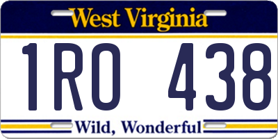WV license plate 1RO438