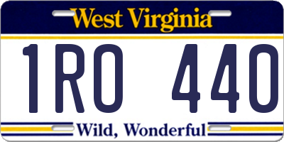 WV license plate 1RO440