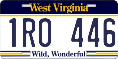 WV license plate 1RO446