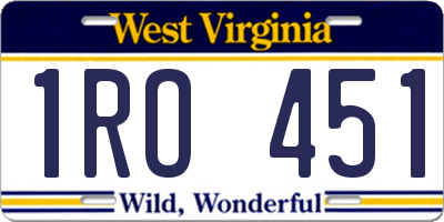 WV license plate 1RO451
