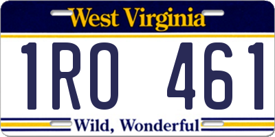 WV license plate 1RO461