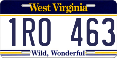 WV license plate 1RO463