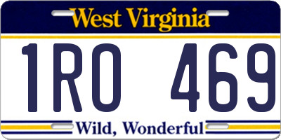 WV license plate 1RO469