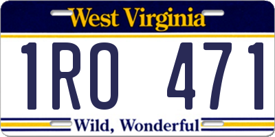 WV license plate 1RO471