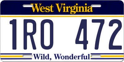 WV license plate 1RO472