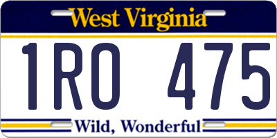 WV license plate 1RO475