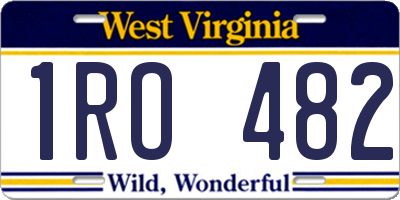 WV license plate 1RO482