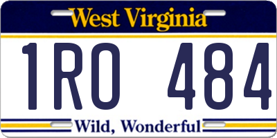 WV license plate 1RO484