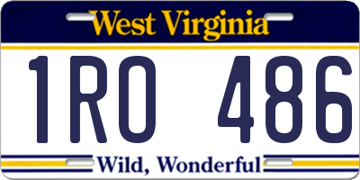WV license plate 1RO486