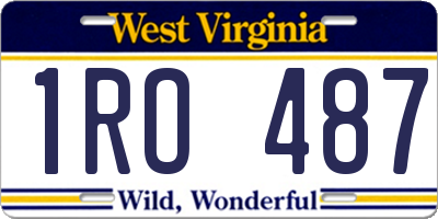 WV license plate 1RO487