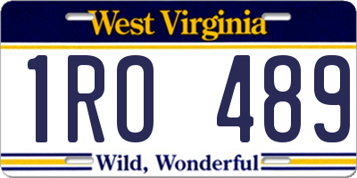 WV license plate 1RO489