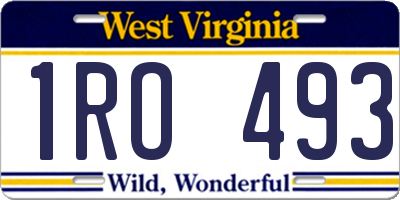 WV license plate 1RO493