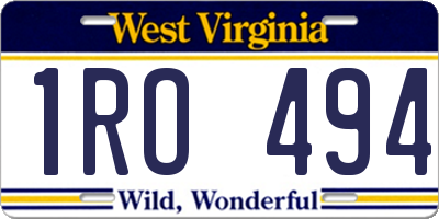 WV license plate 1RO494