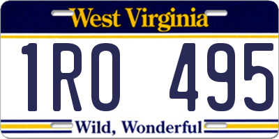 WV license plate 1RO495