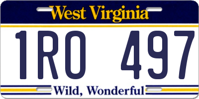 WV license plate 1RO497