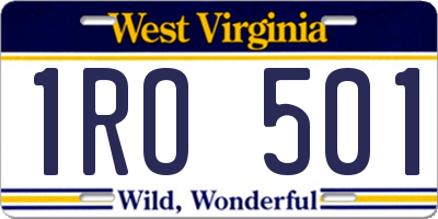 WV license plate 1RO501