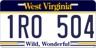 WV license plate 1RO504