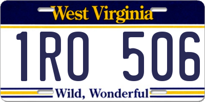 WV license plate 1RO506