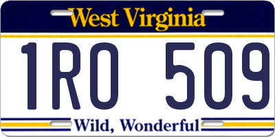 WV license plate 1RO509