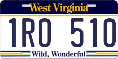 WV license plate 1RO510