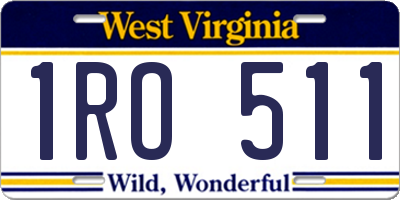 WV license plate 1RO511