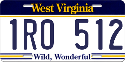 WV license plate 1RO512