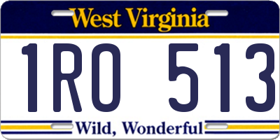 WV license plate 1RO513