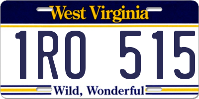 WV license plate 1RO515