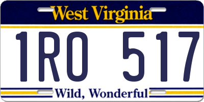 WV license plate 1RO517
