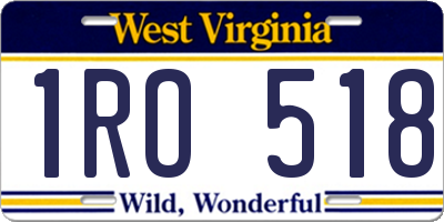 WV license plate 1RO518
