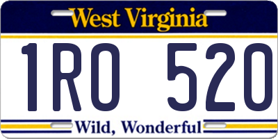 WV license plate 1RO520