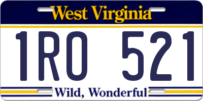 WV license plate 1RO521
